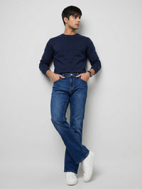 Men Rafter Jeans Boot Cut Fit Mid Blue Mid Rise