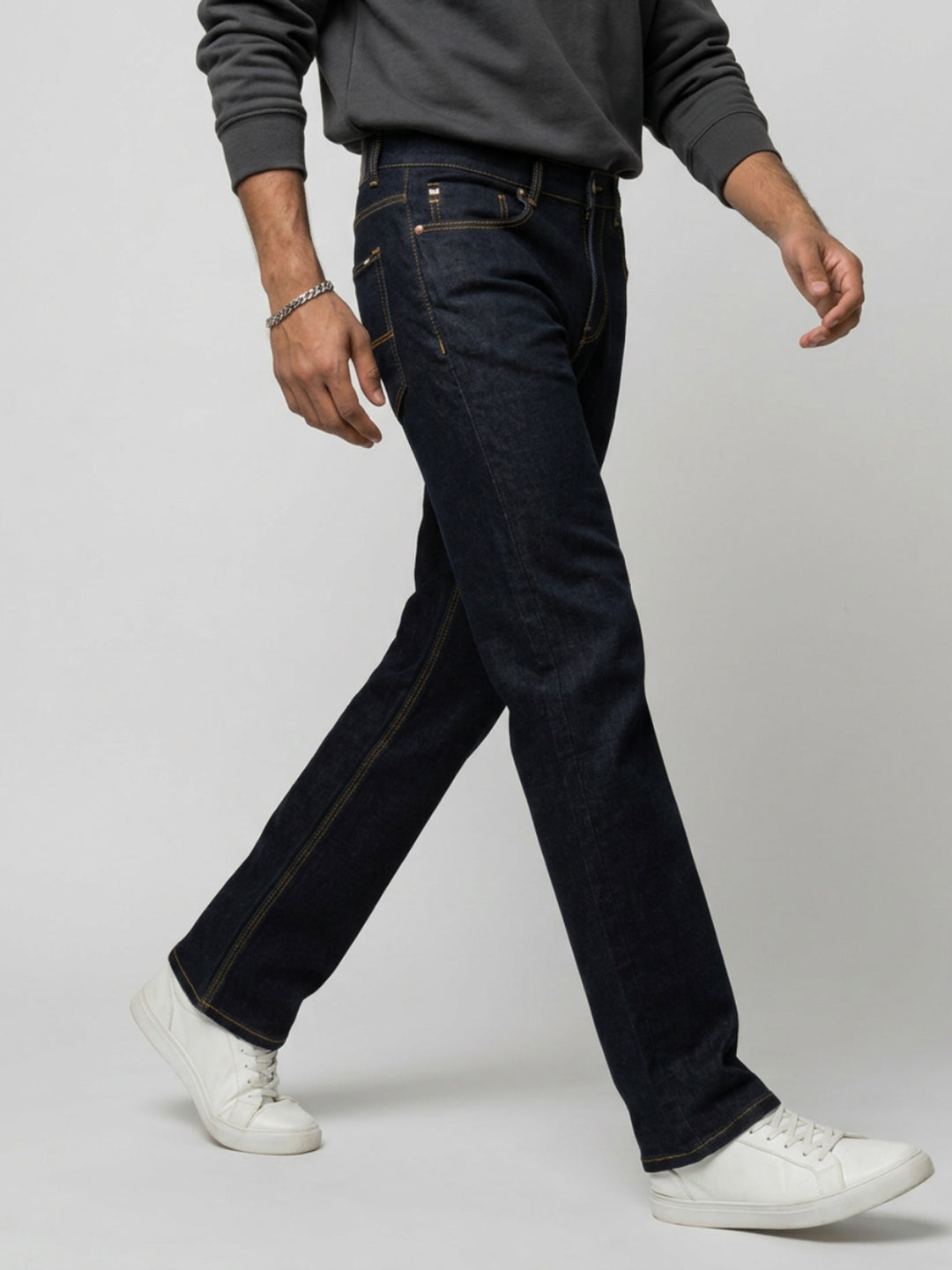 Men Rafter Jeans Boot Cut Fit Blue Mid Rise