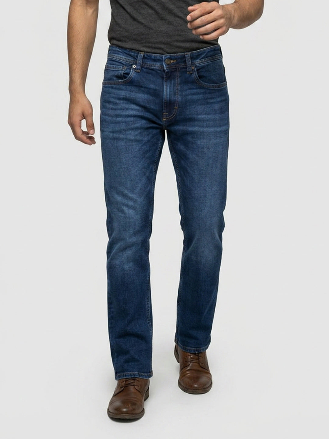 Men Rafter Jeans Boot Cut Fit Dark Blue Mid Rise