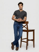 Men Rafter Jeans Boot Cut Fit Dark Blue Mid Rise