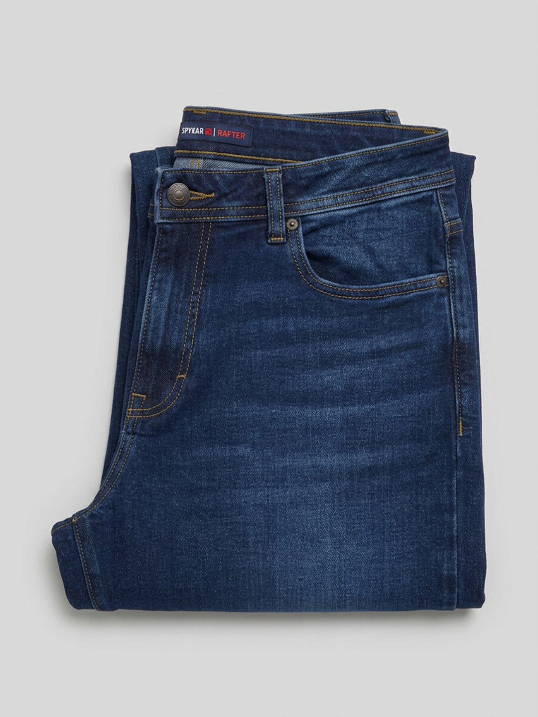 Men Rafter Jeans Boot Cut Fit Dark Blue Mid Rise