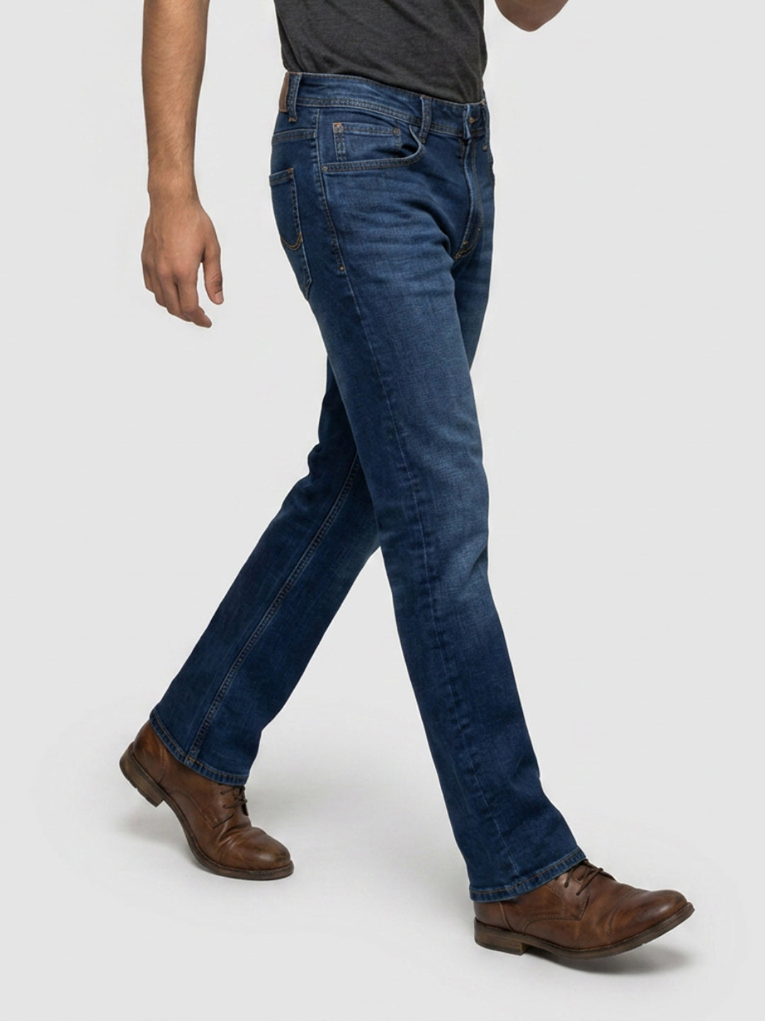 Men Rafter Jeans Boot Cut Fit Dark Blue Mid Rise