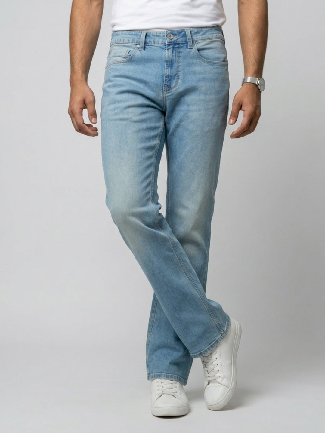 Men Rafter Jeans Boot Cut Fit Mid Blue Mid Rise
