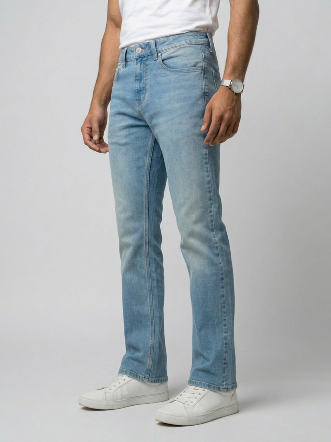 Men Rafter Jeans Boot Cut Fit Mid Blue Mid Rise