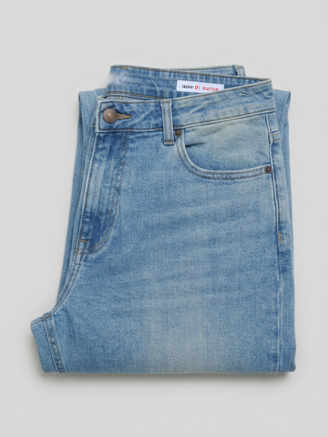 Men Rafter Jeans Boot Cut Fit Mid Blue Mid Rise