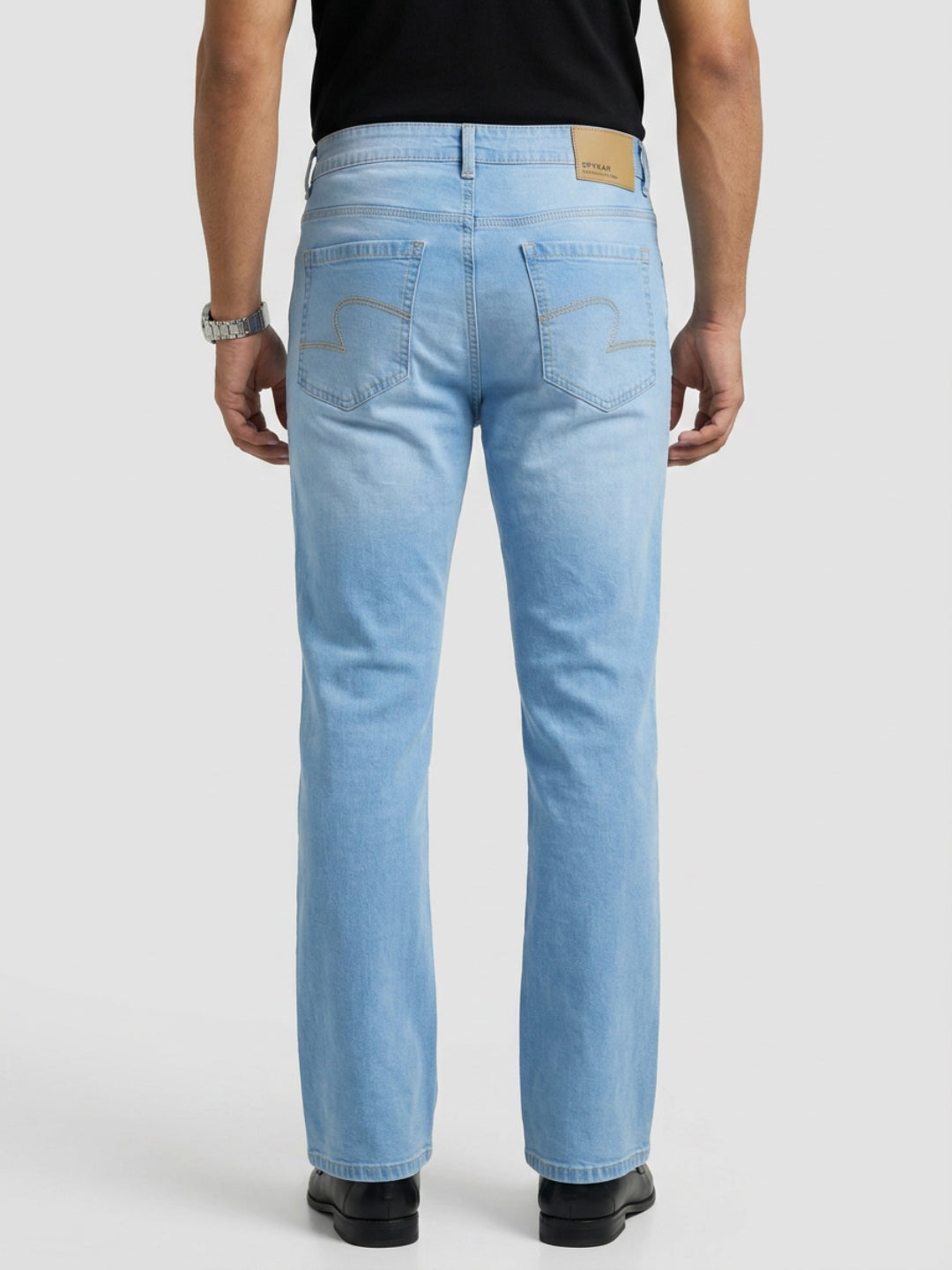Men Rafter Jeans Boot Cut Fit Light Blue Mid Rise