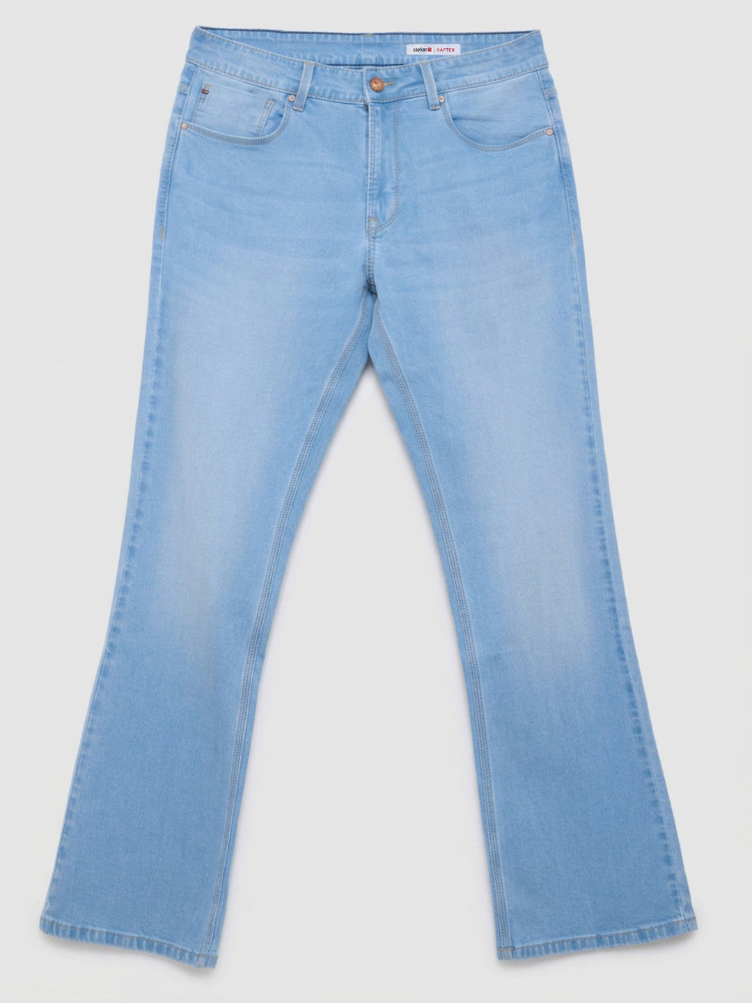 Men Rafter Jeans Boot Cut Fit Light Blue Mid Rise