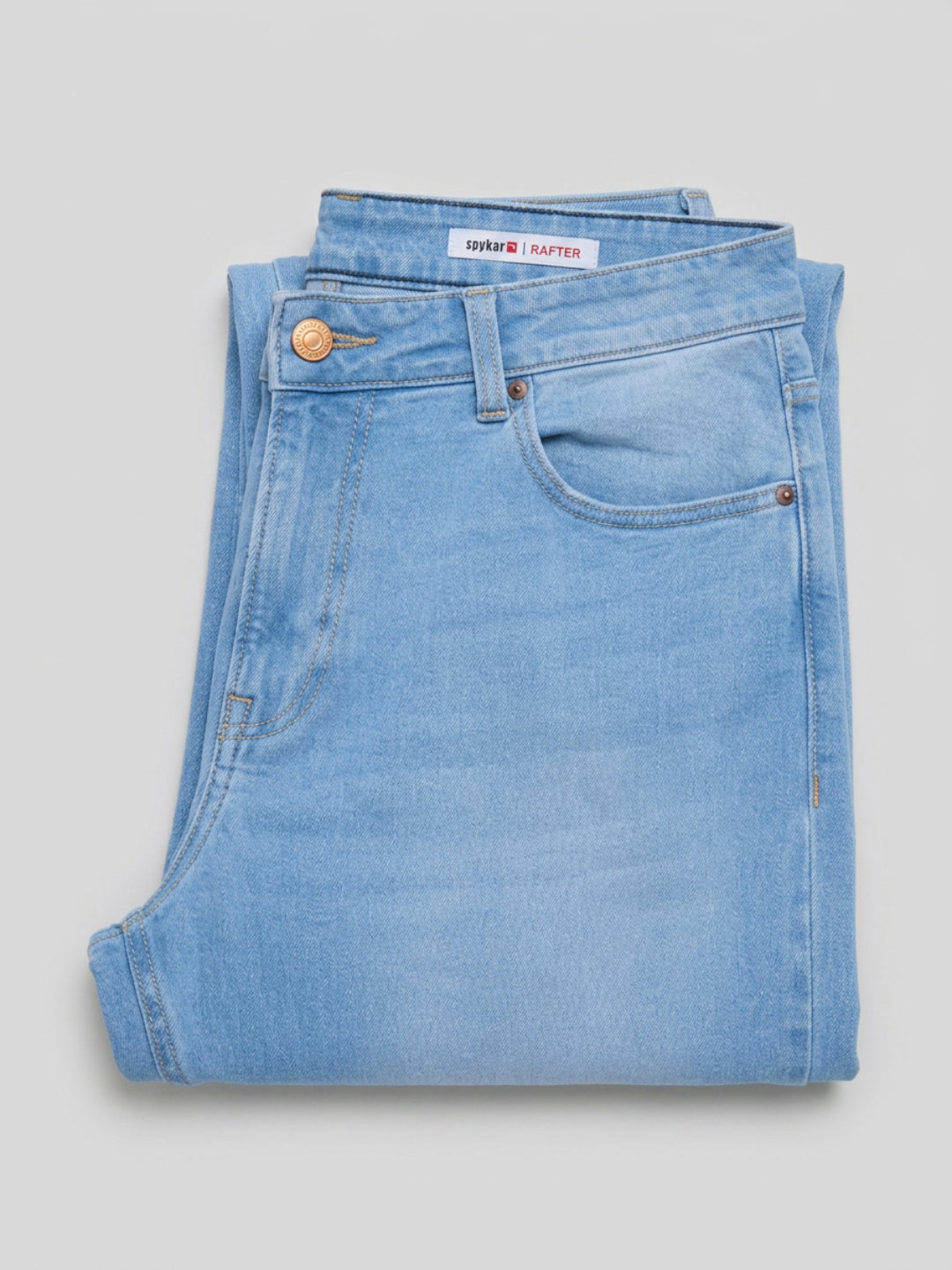 Men Rafter Jeans Boot Cut Fit Light Blue Mid Rise