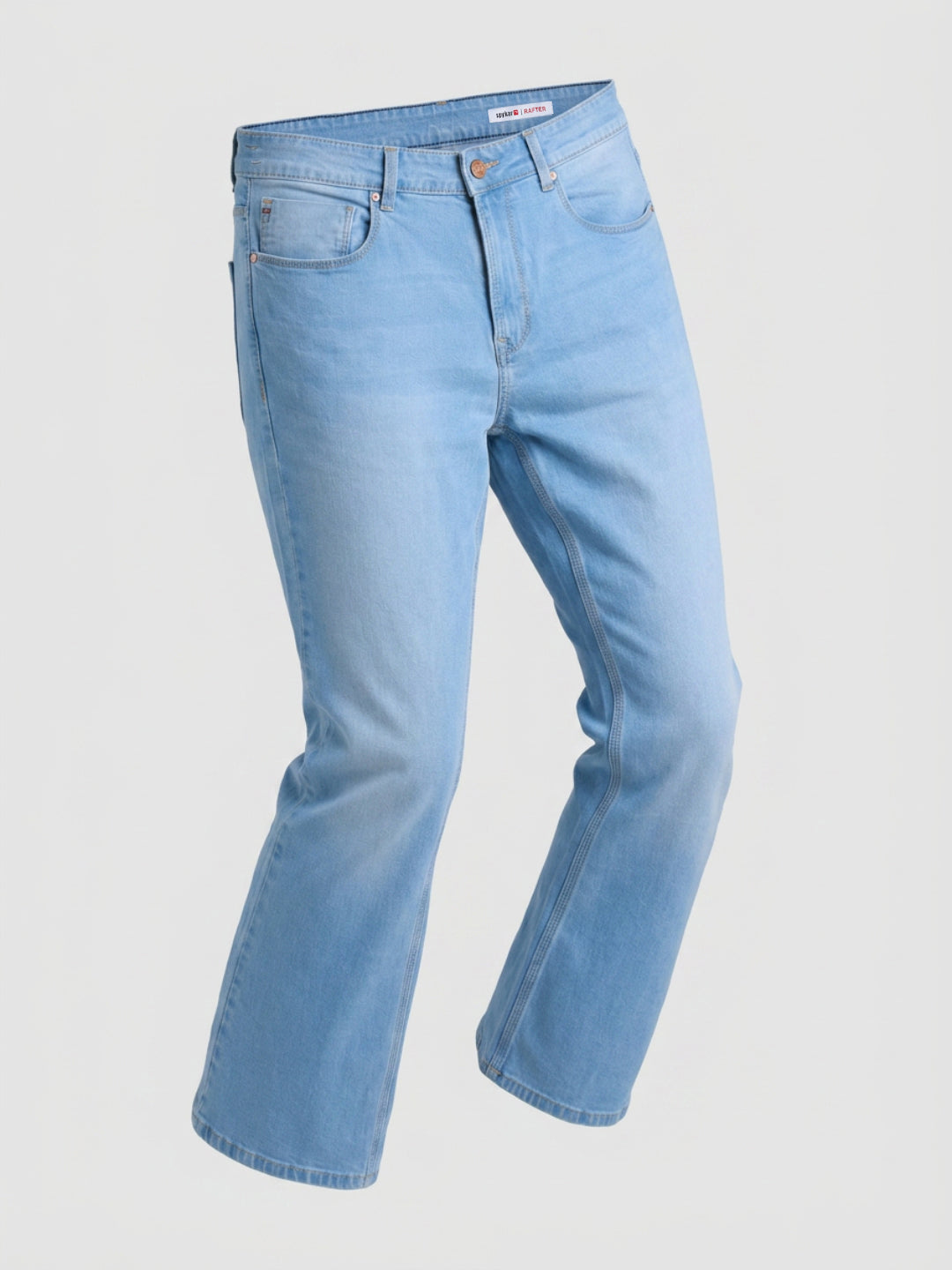 Men Rafter Jeans Boot Cut Fit Light Blue Mid Rise