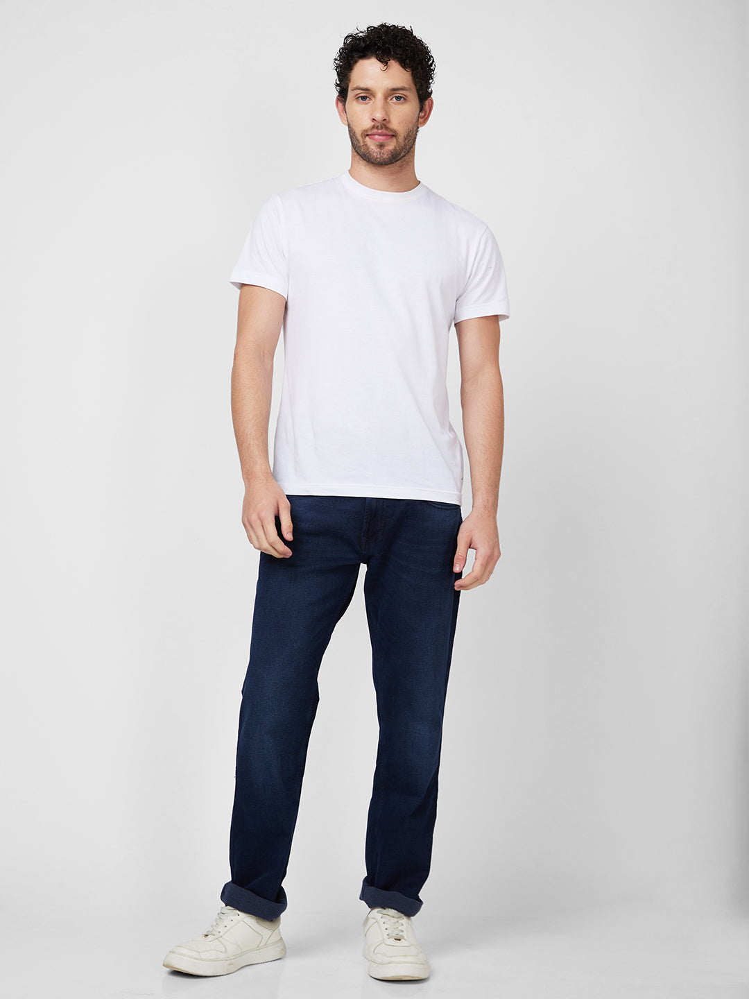 Spykar Men Dark Blue Comfort Fit Mid-Rise Jeans