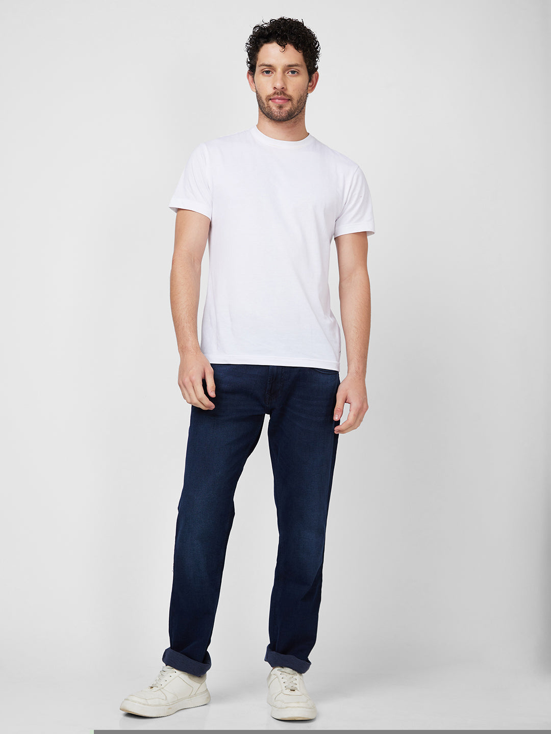 Spykar Dark Blue Comfort Fit Casual Jeans For Men