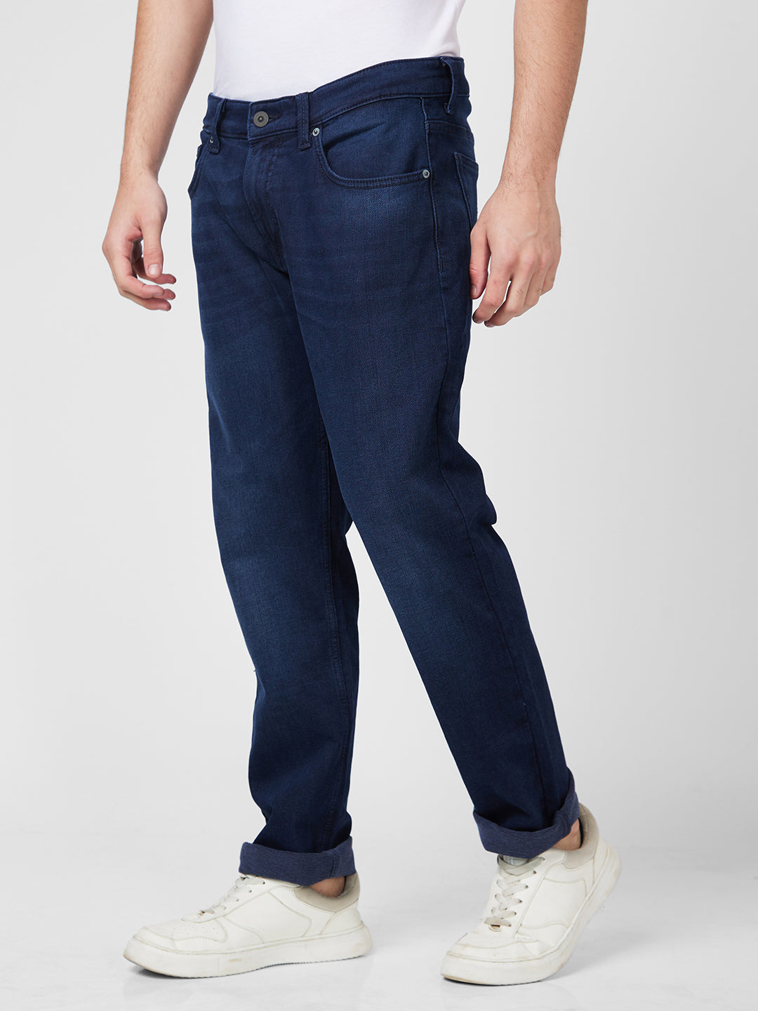 Spykar Dark Blue Comfort Fit Casual Jeans For Men