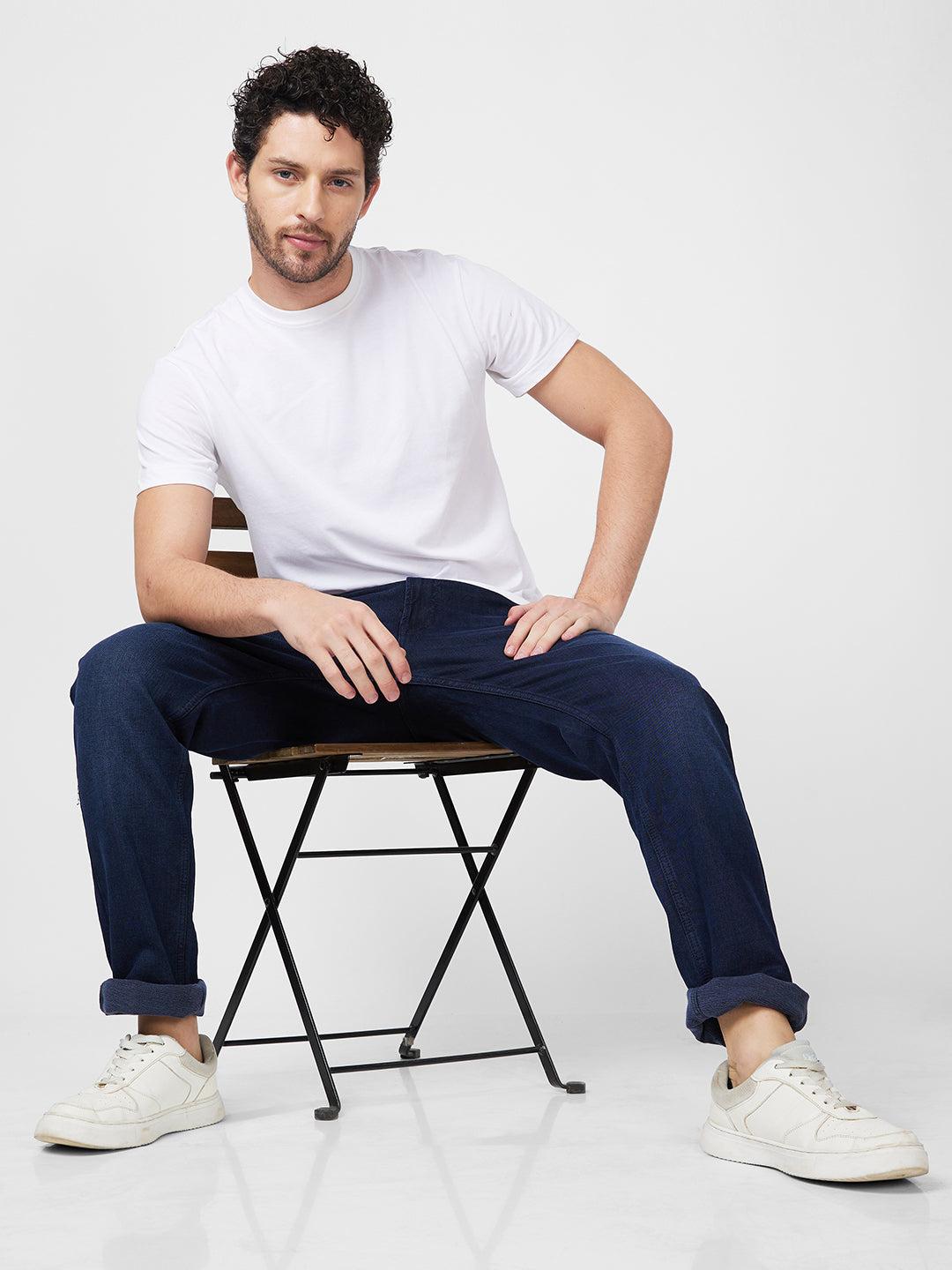 Spykar Dark Blue Comfort Fit Casual Jeans For Men