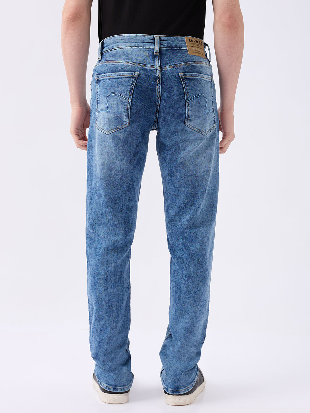 Spykar Mid Blue Mid Rise Comfort Fit Casual Jeans For Men