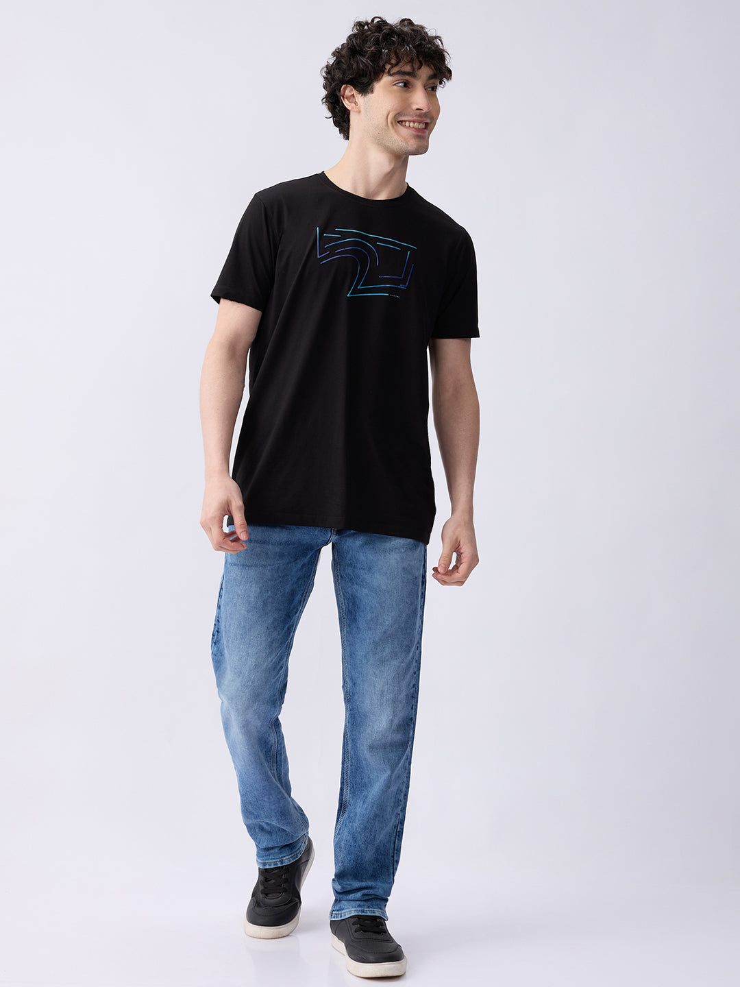 Spykar Mid Blue Mid Rise Comfort Fit Casual Jeans For Men