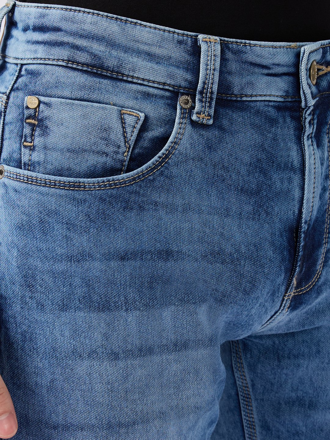 Spykar Mid Blue Mid Rise Comfort Fit Casual Jeans For Men