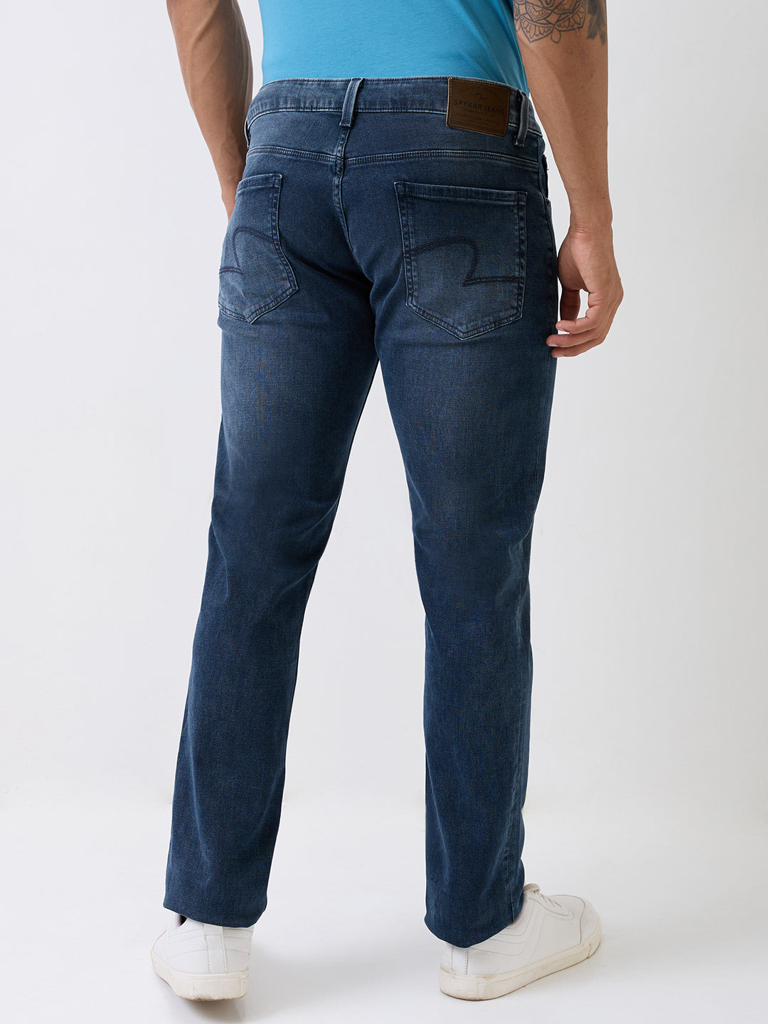 Spykar Blue Mid Rise Comfort Fit Casual Jeans For Men