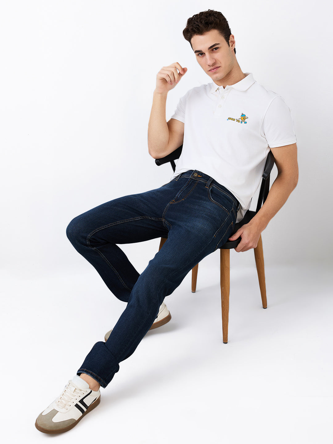 Spykar Comfort Fit Mid Rise Cotton Jeans For Men