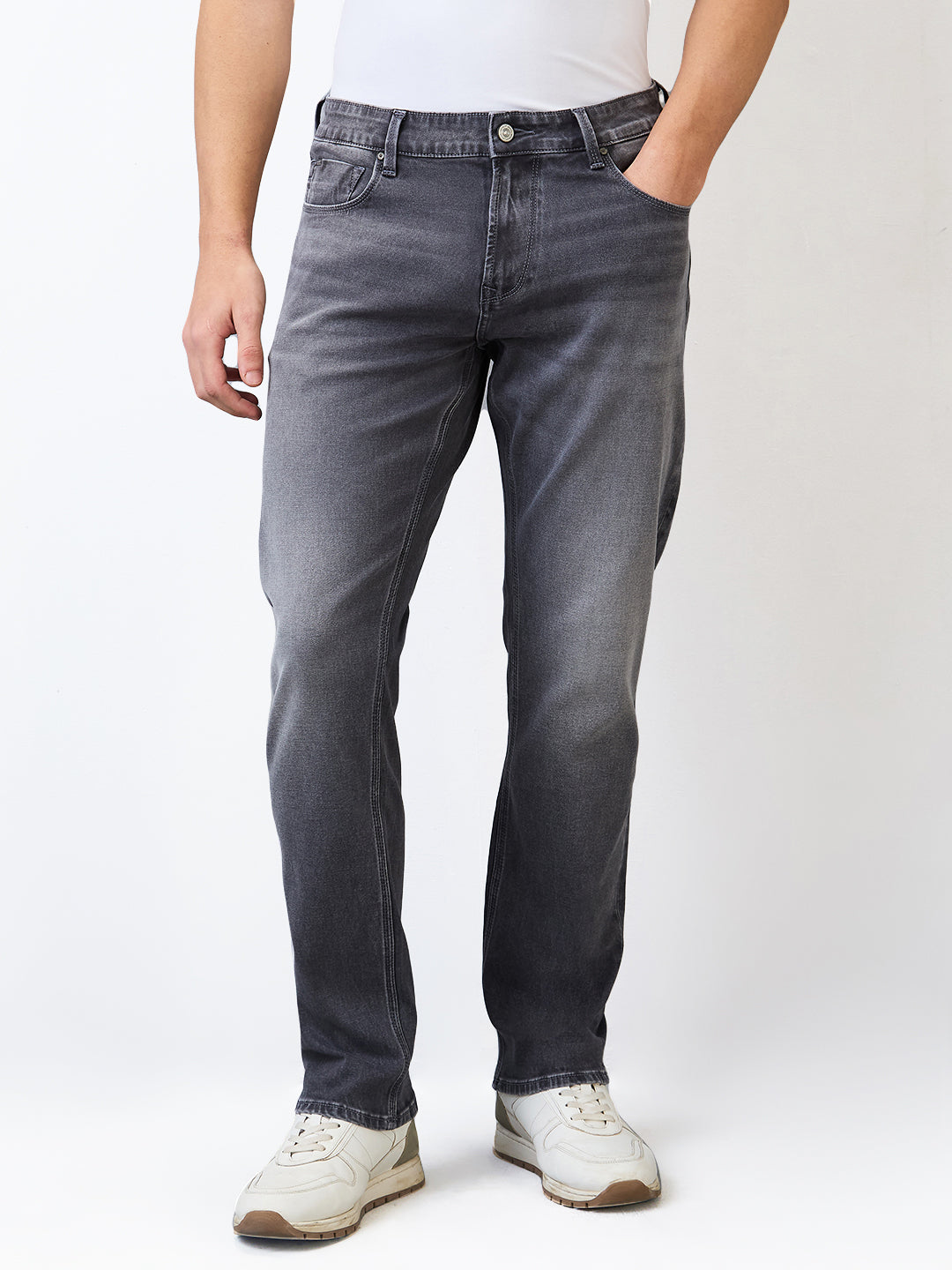 Spykar Comfort Fit Mid Rise Cotton Jeans For Men