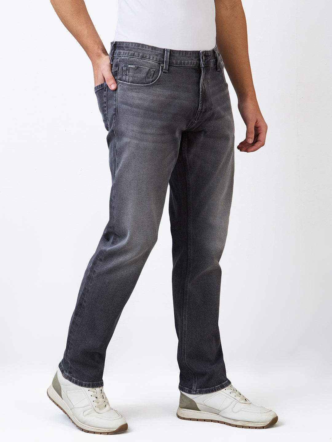 Spykar Comfort Fit Mid Rise Cotton Jeans For Men