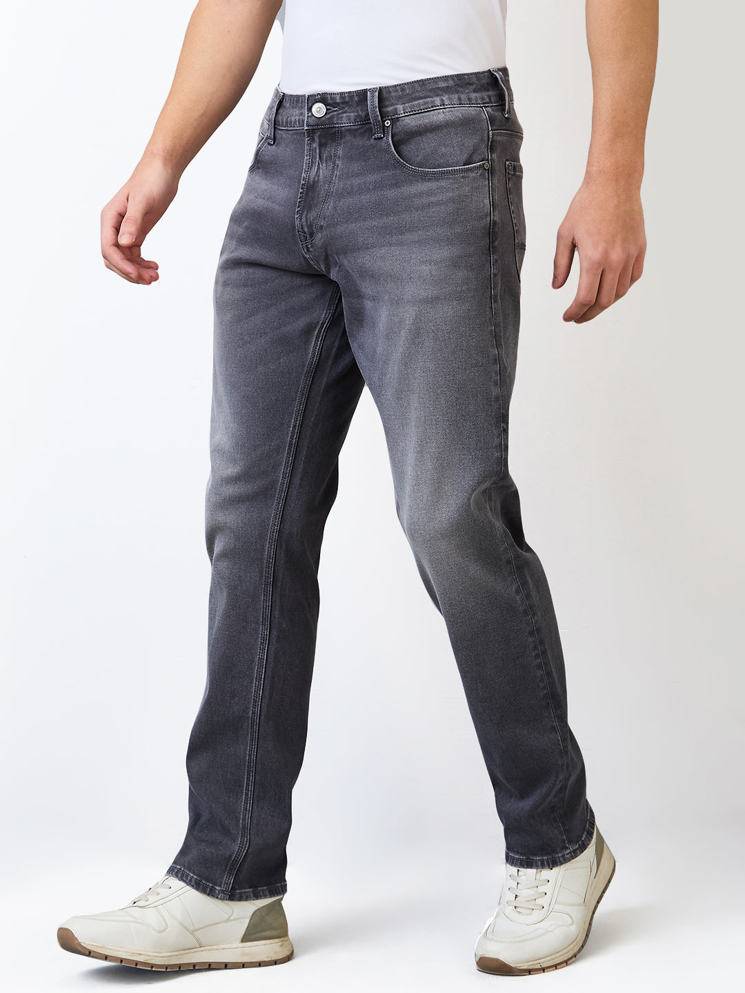 Spykar Comfort Fit Mid Rise Cotton Jeans For Men