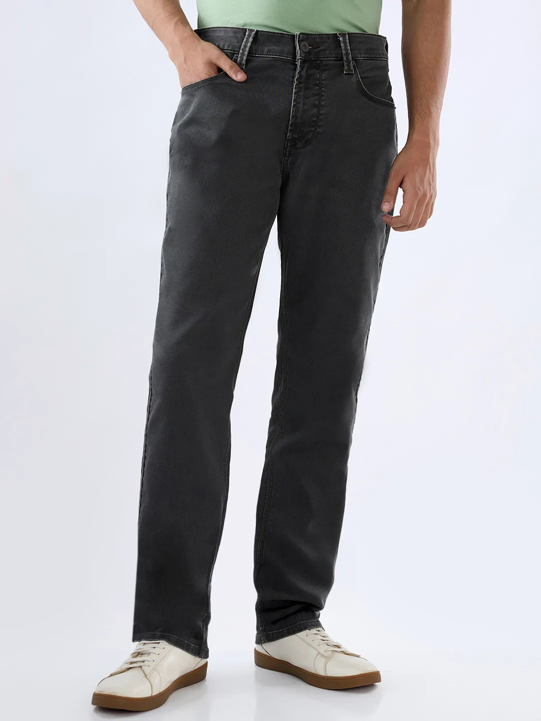 Men Ricardo Jeans Comfort Fit Green Mid Rise