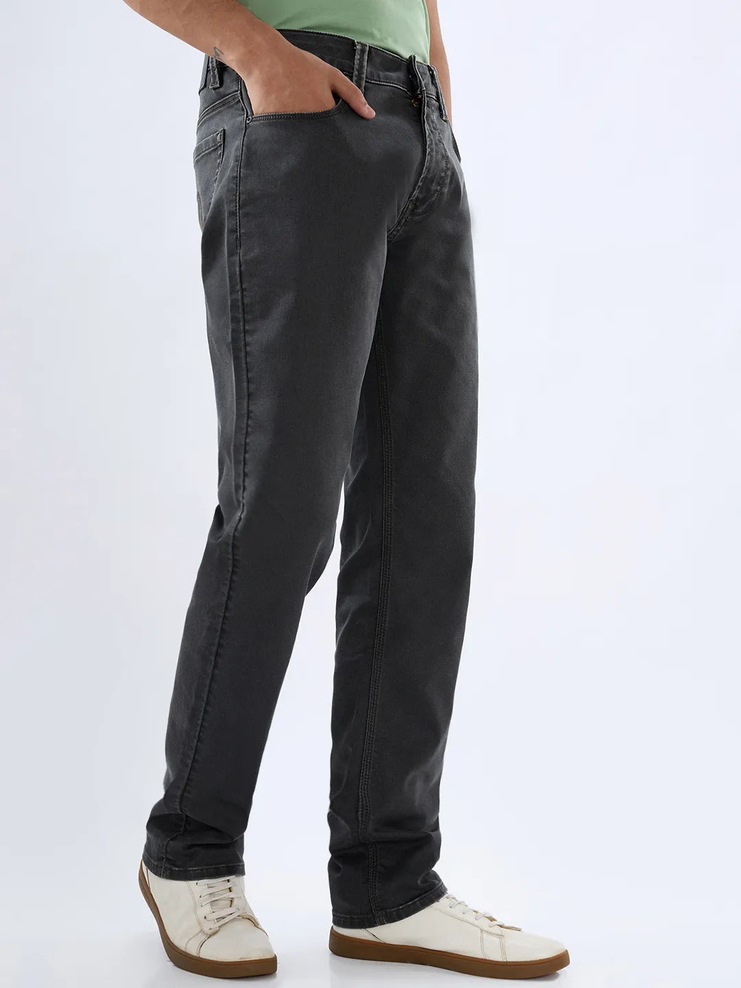 Men Ricardo Jeans Comfort Fit Green Mid Rise