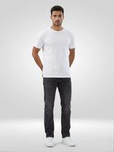 Men Jeans Comfort Fit Black Mid Rise