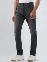 Men Jeans Comfort Fit Black Mid Rise