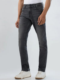 Men Jeans Comfort Fit Black Mid Rise