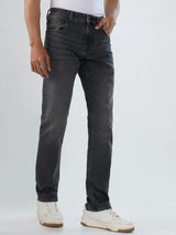Men Jeans Comfort Fit Black Mid Rise