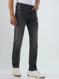 Men Jeans Comfort Fit Black Mid Rise