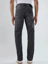 Men Jeans Comfort Fit Black Mid Rise