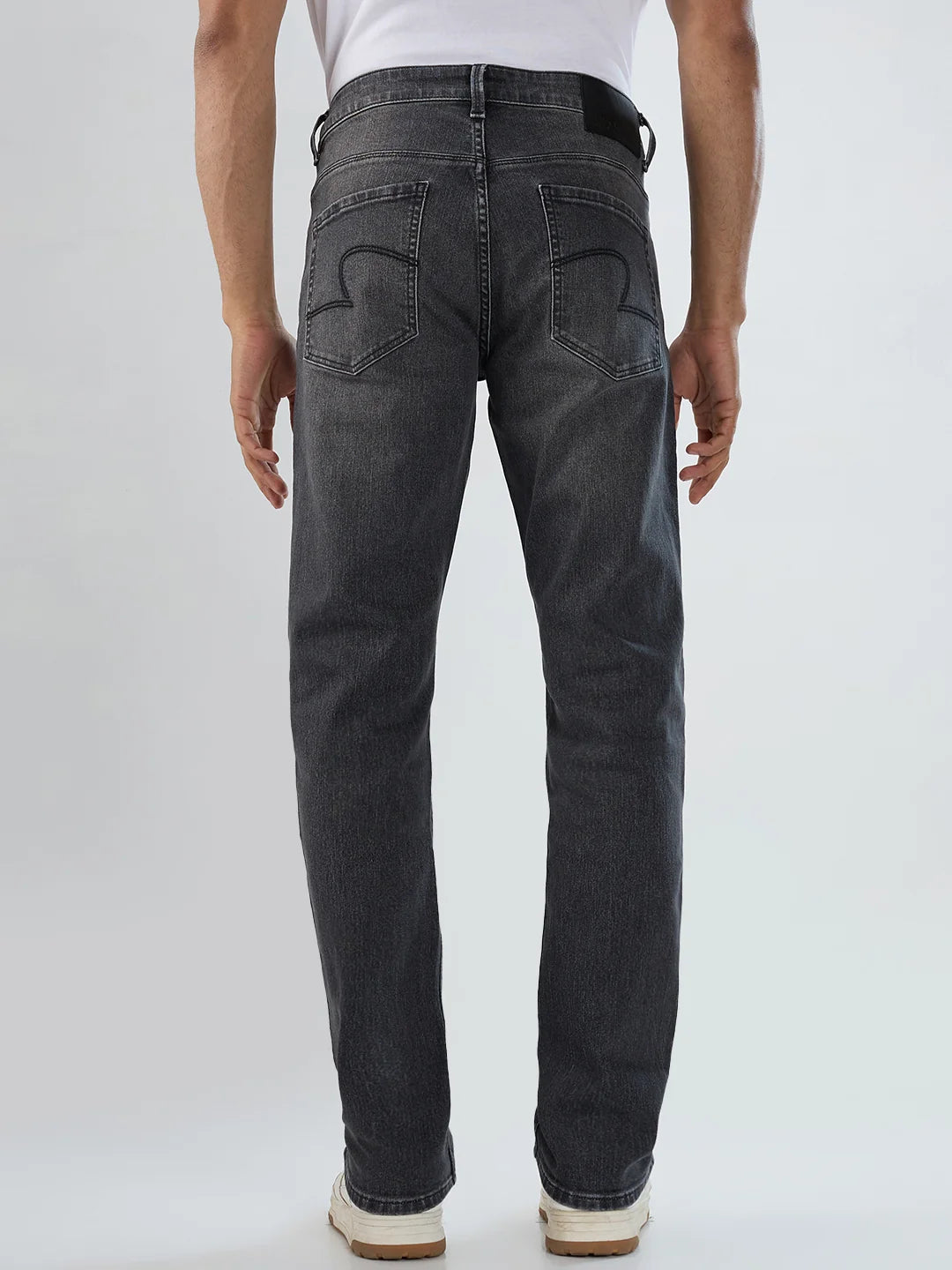 Men Jeans Comfort Fit Black Mid Rise