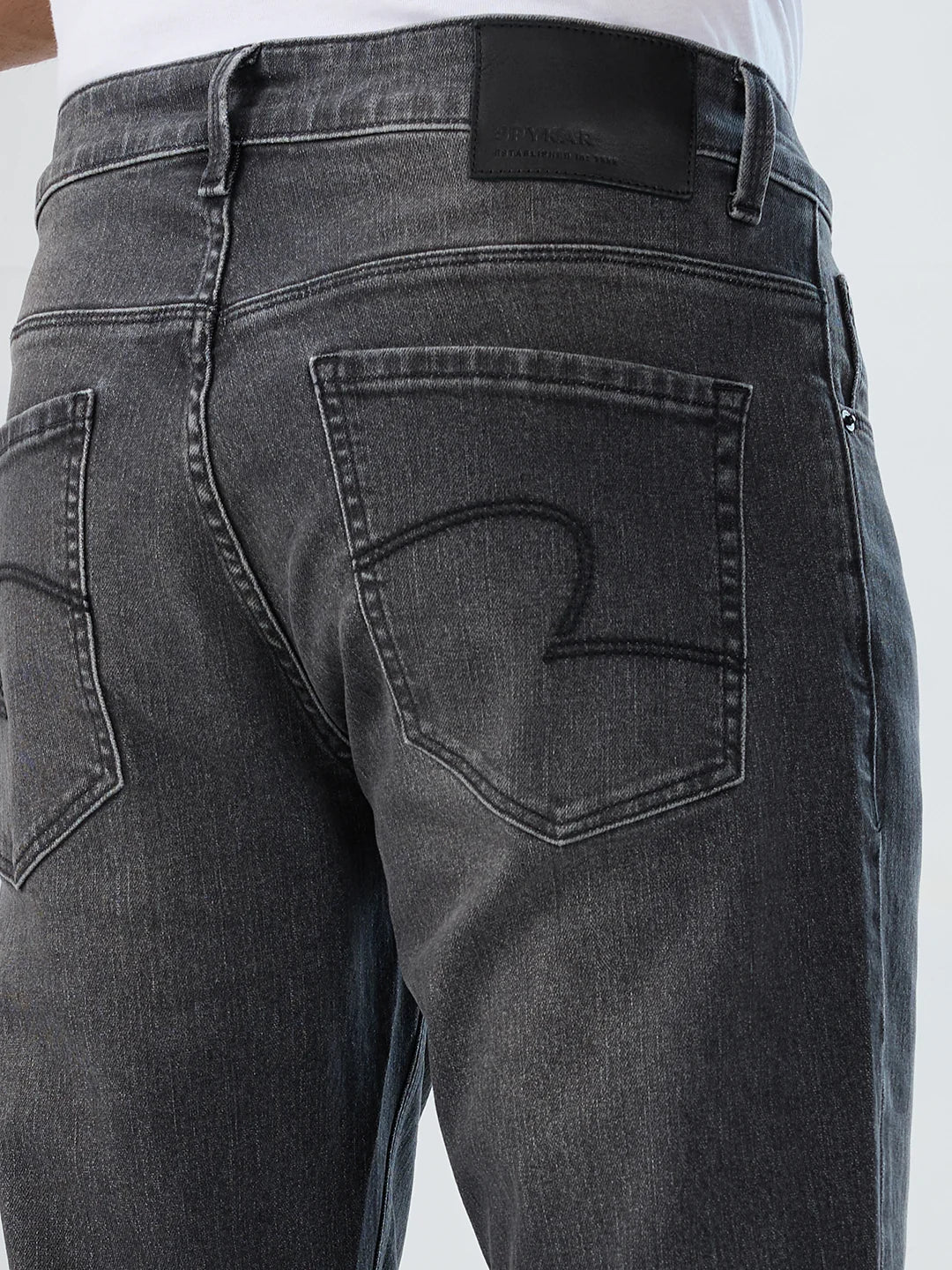 Men Jeans Comfort Fit Black Mid Rise