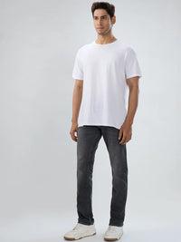 Men Jeans Comfort Fit Black Mid Rise