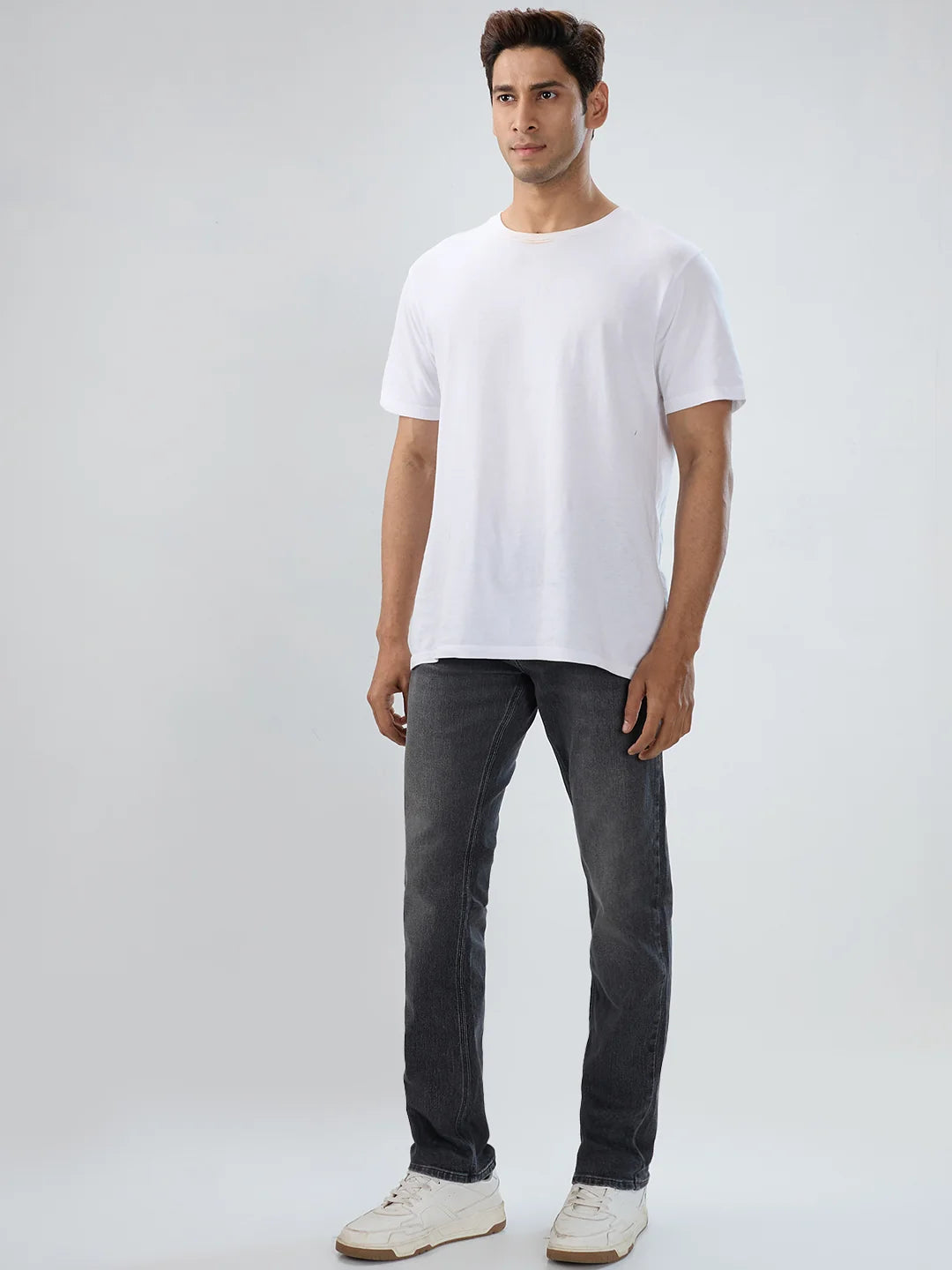 Men Jeans Comfort Fit Black Mid Rise