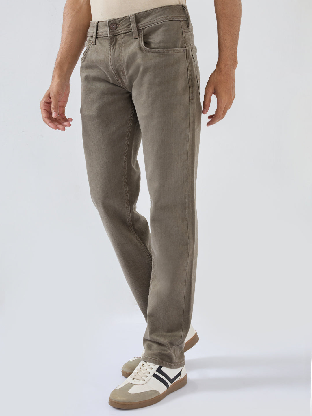 Men Ricardo Jeans Comfort Fit Brown Mid Rise