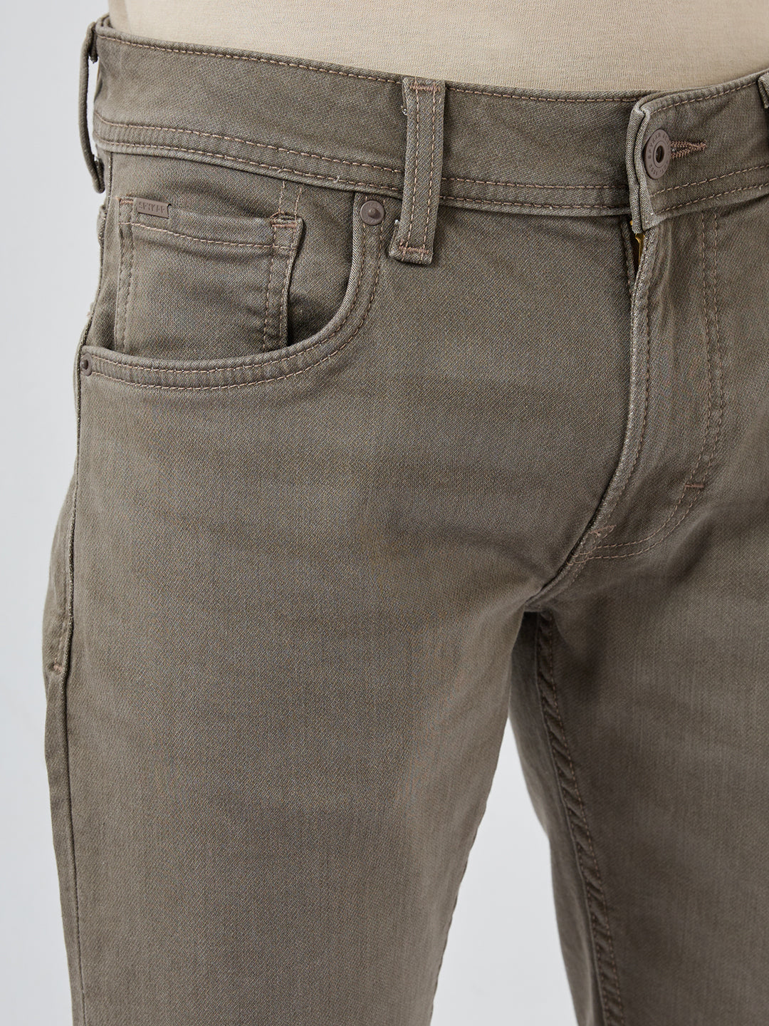 Men Ricardo Jeans Comfort Fit Brown Mid Rise