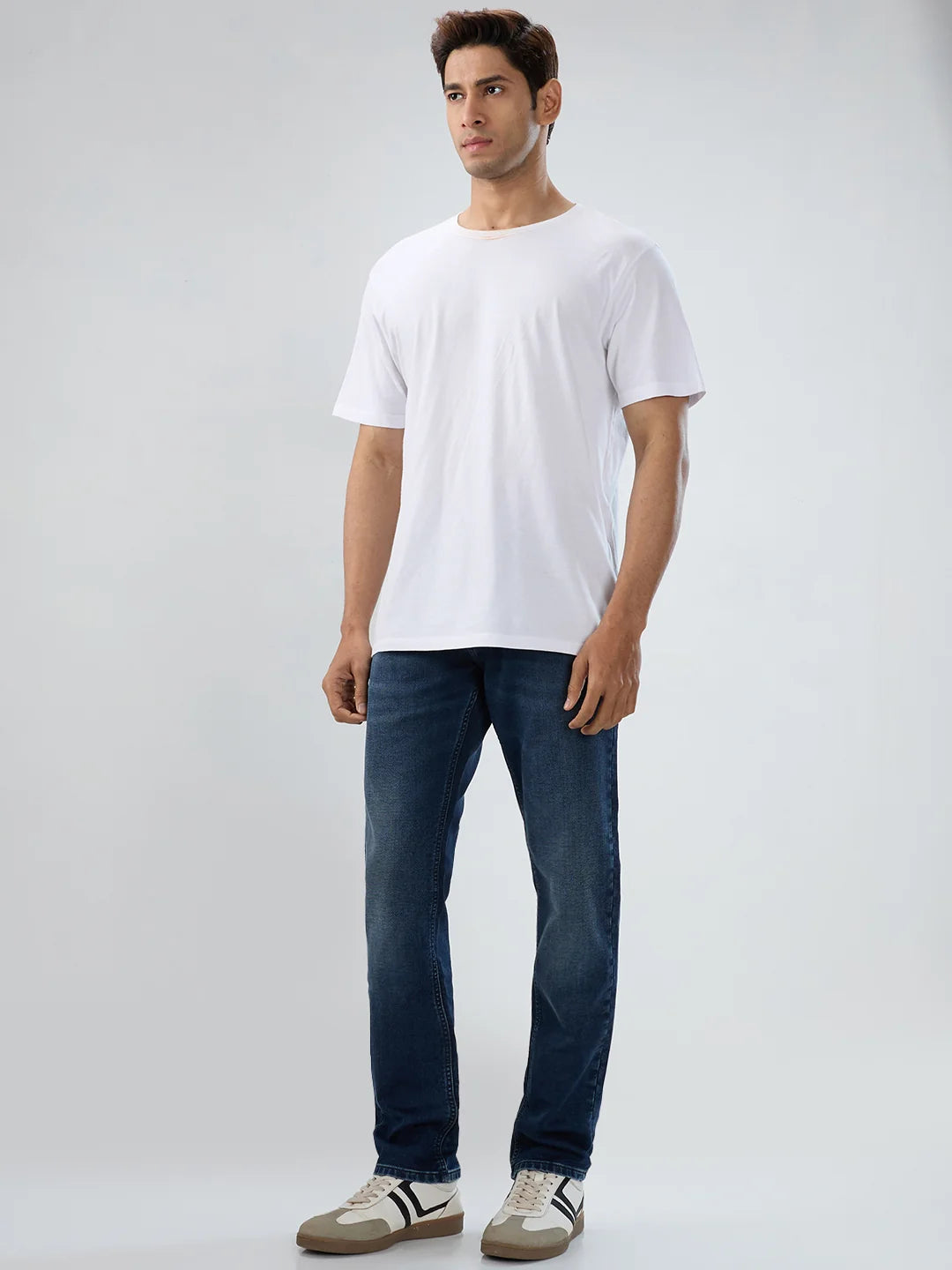 Men Jeans Comfort Fit Dark Blue Mid Rise