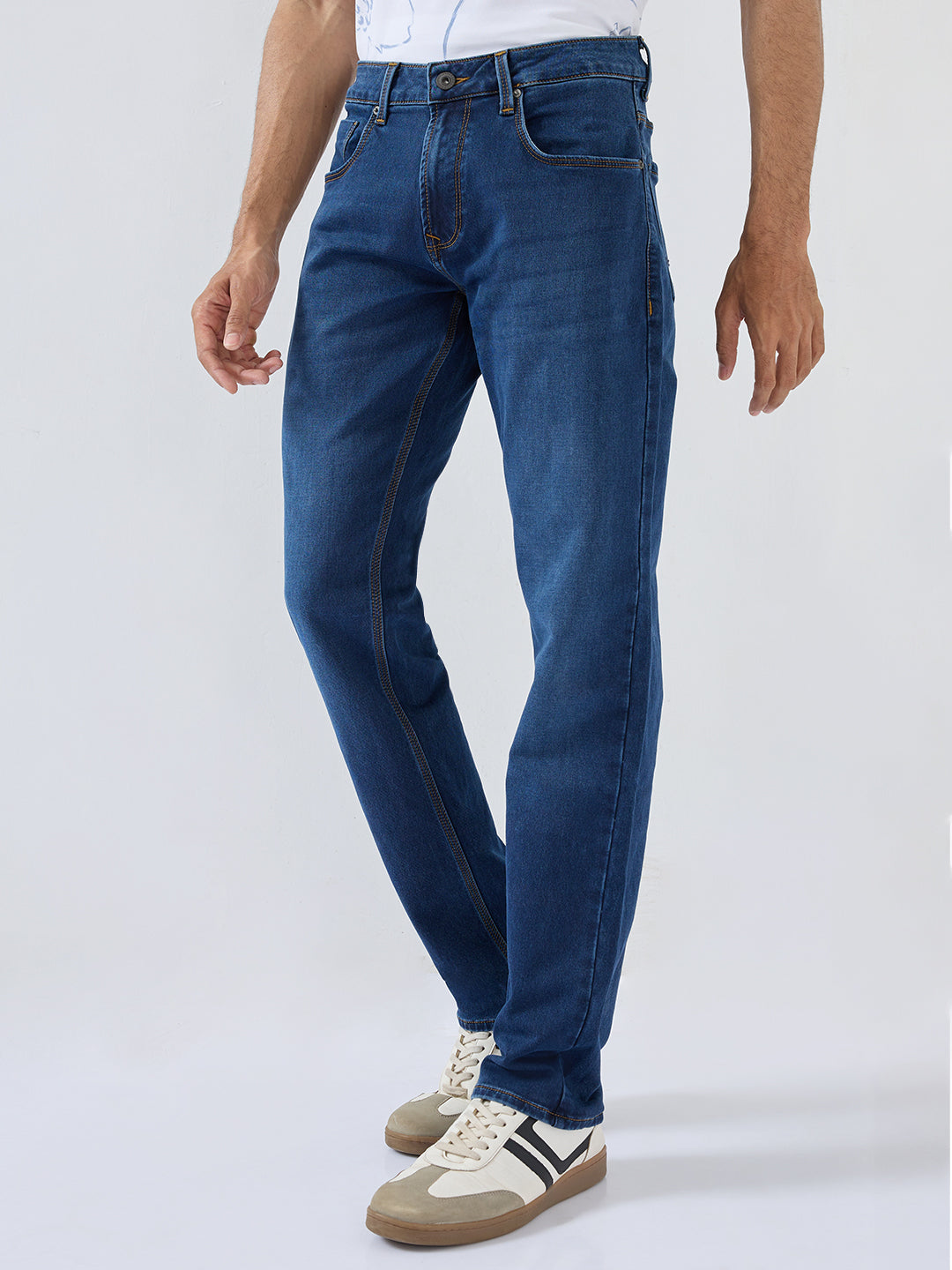Men Ricardo Jeans Comfort Fit Dark Blue Mid Rise
