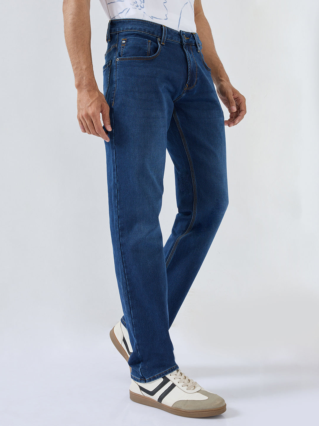 Men Ricardo Jeans Comfort Fit Dark Blue Mid Rise