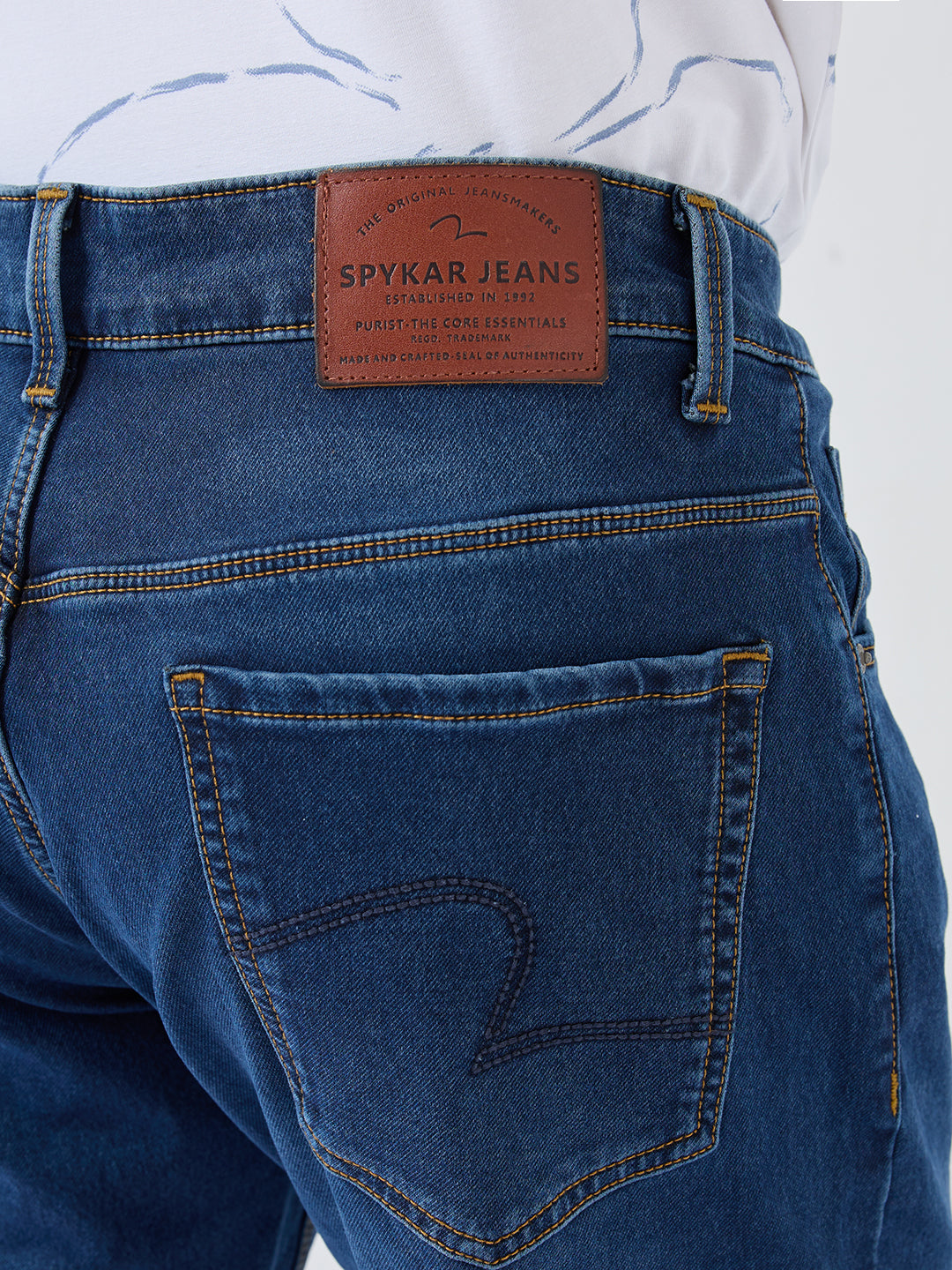Men Ricardo Jeans Comfort Fit Dark Blue Mid Rise