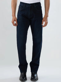 Men Jeans Comfort Fit Dark Blue Mid Rise