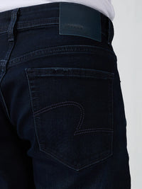 Men Jeans Comfort Fit Dark Blue Mid Rise