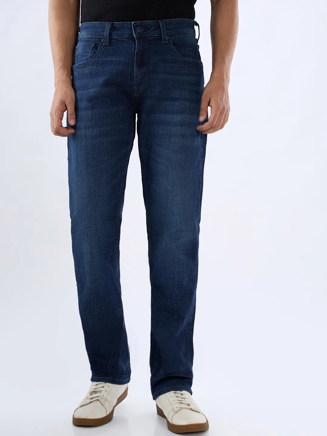 Men Ricardo Jeans Comfort Fit Dark Blue Mid Rise
