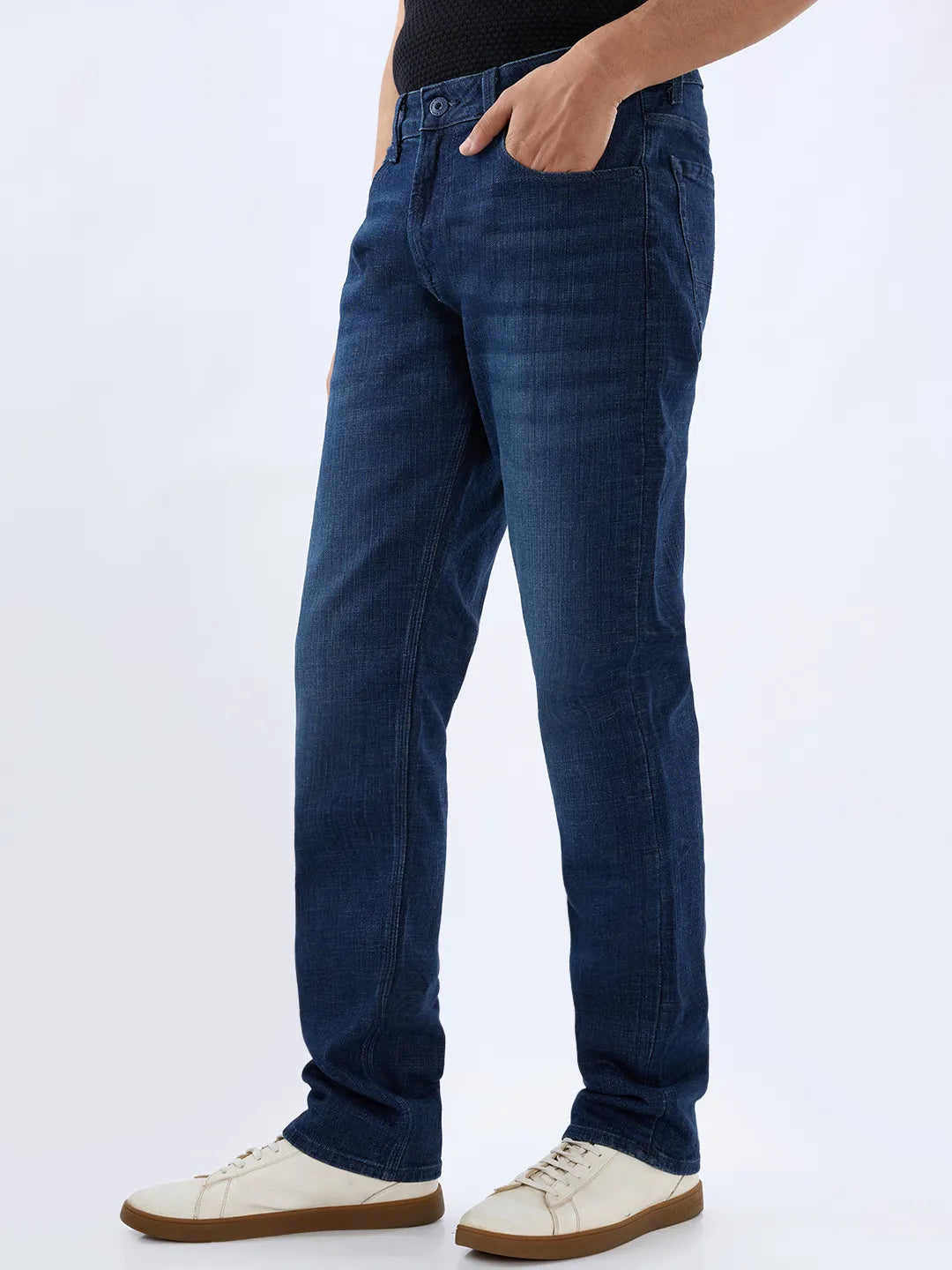 Men Ricardo Jeans Comfort Fit Dark Blue Mid Rise