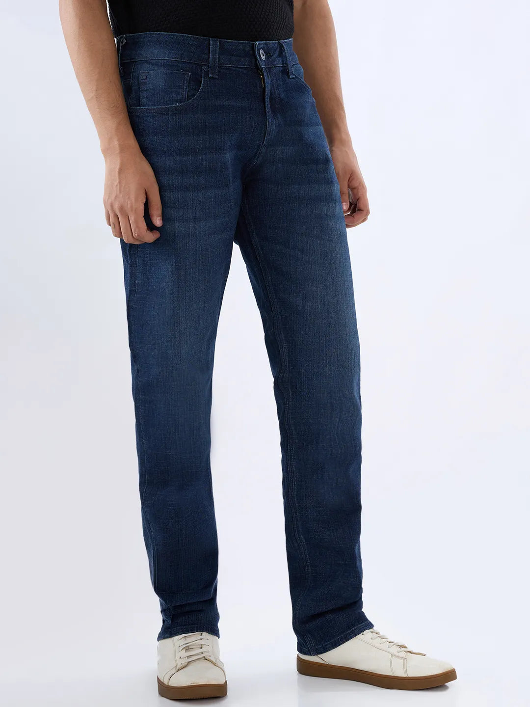 Men Ricardo Jeans Comfort Fit Dark Blue Mid Rise