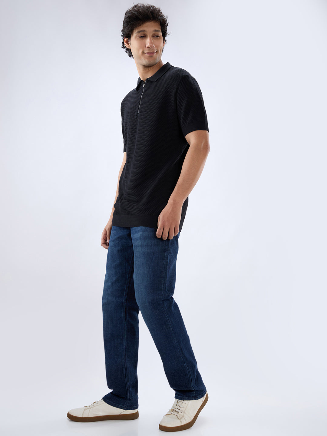 Men Ricardo Jeans Comfort Fit Dark Blue Mid Rise