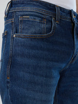 Men Jeans Comfort Fit Dark Blue Mid Rise